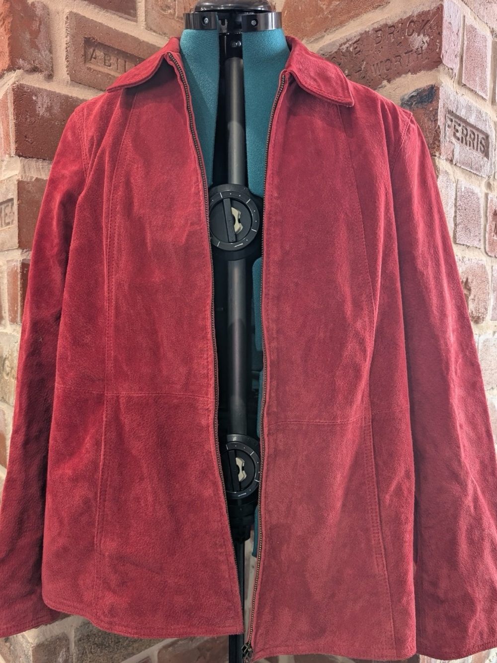 Coldwater Creek Red Suede Zip Jacket